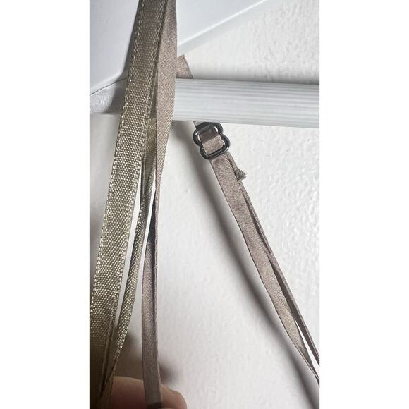 Max Azria Collection Sz 4 Tan 100% Silk Embroidered Polka Dot Bubble Hem Dress - Picture 7 of 12